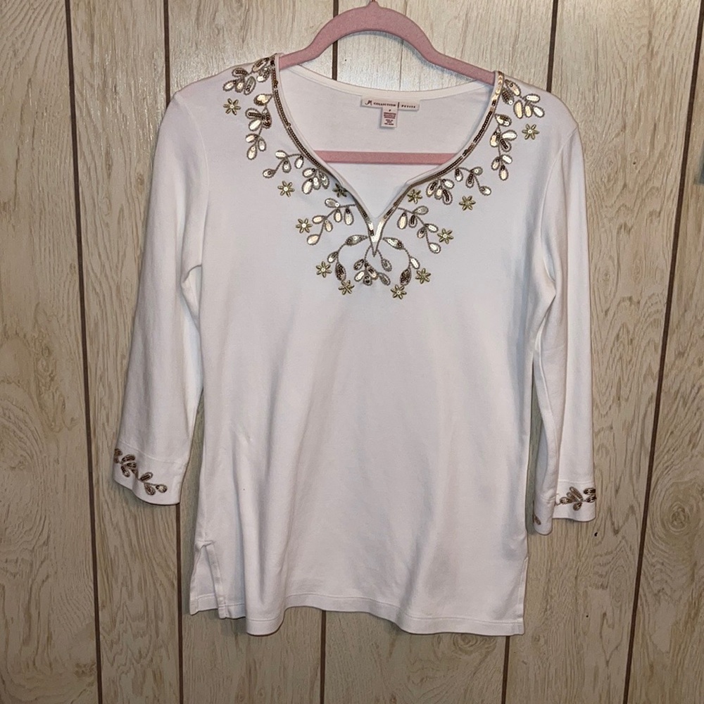JM COLLECTION white blouse